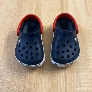 CROCS Kids Navy and Red Clogs